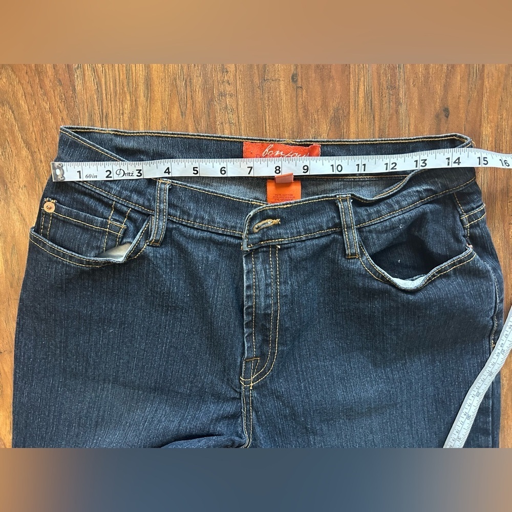 Wide Leg Dark Denim Wash Jeans Pockets Women Size 10 Bonjour Normcore 90s - Picture 8 of 9